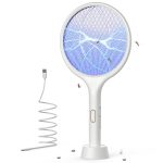 Raqueta Eléctrica Antimosquitos YISSVIC: 4000V, Recargable, Luz UV